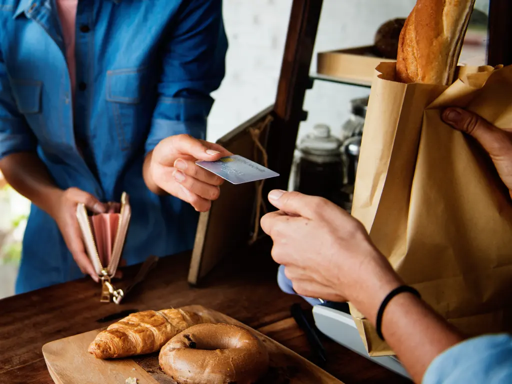 POS screen showing multiple payment methods