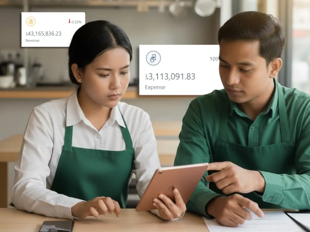 Restaurant table layout and reservation screen on a tablet