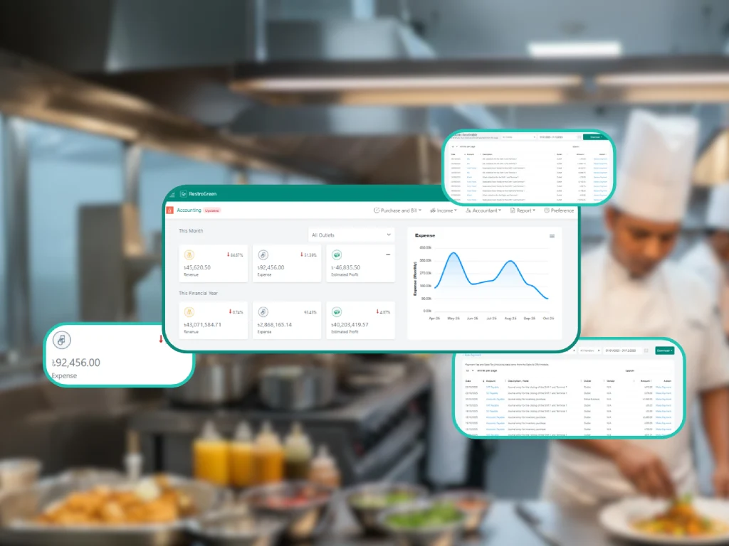 Android tablet and Windows desktop running restaurant POS software
